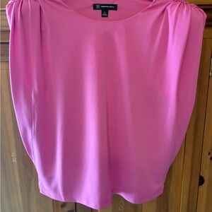INC International Concepts Bright Pink Draped Shoulder Blouse